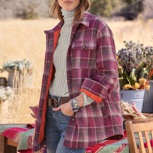 Sundance Catalog  Jacket Prima Plaid Wool Blend Quilted Jacket